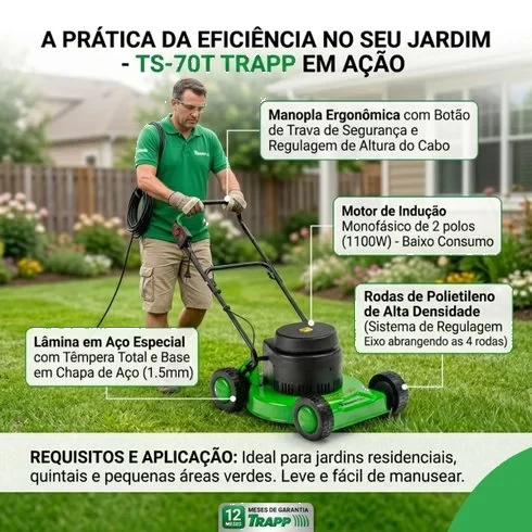 TRAPP-CORTADOR DE GRAMA ELETRICO TS-70T 1100W 60H