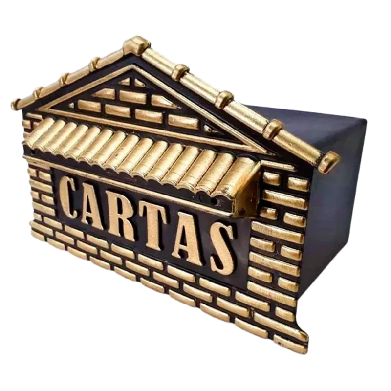 CAIXA DE CARTAS PVC/CHAPA PTO/OURO -28