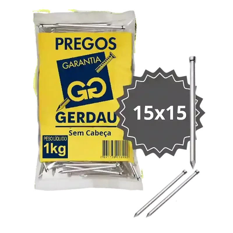 PREGO C/CABECA 15 X 15 POLIDO GERDAU