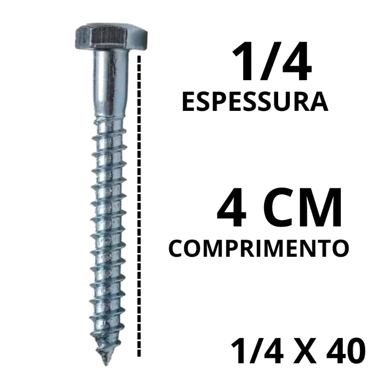 PARAFUSO SEXTAVADO ROSCA SOBERBA-B 1/4 X 40 C/2  RE