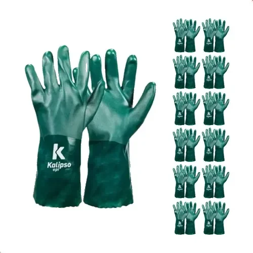 LUVA PVC C/FORRO PALMILHA ASPERA 35CM KALIPSO - KAL