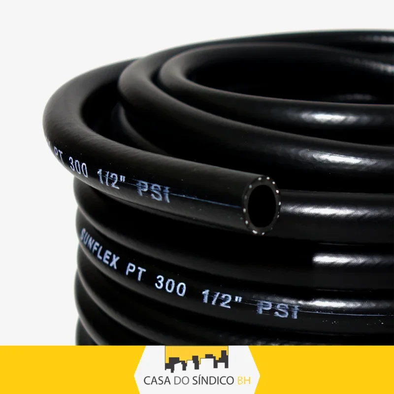 MANGUEIRA PLASTIC PT300 TR PRETO-A 1/4" C/50 METROS
