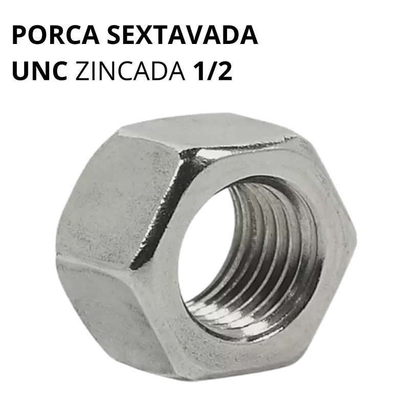 PORCA SEXTAVADA UNC-N 1.1/2 - PASSO 6 - CHV 2.1/4- REX