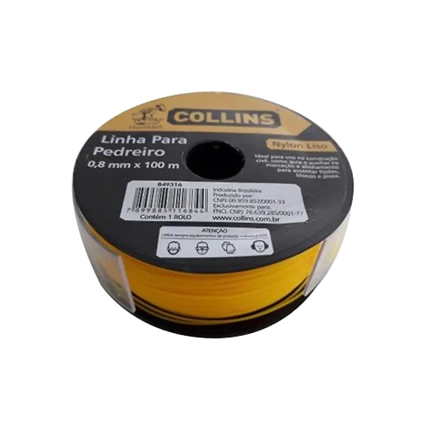 LINHA PEDREIRO NYLON 0,80M X 100 METROS AMARELA TR