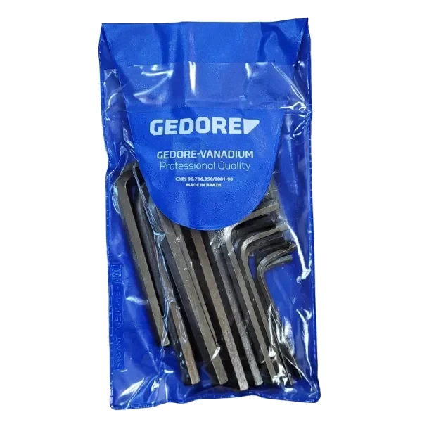 GEDORE-JOGO DE CHAVE HEXAGONAL 2MM A 10MM CURTA