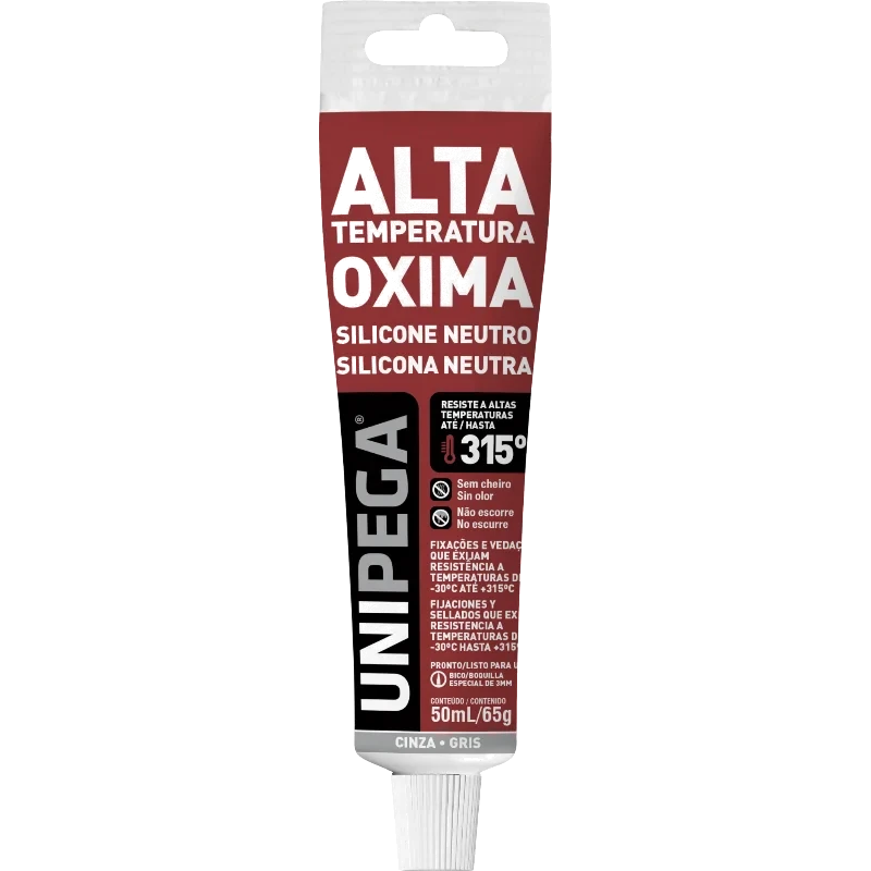 UNIPEGA SILICONE ALTA TEMPERATURA NEUTRO CINZA C/2