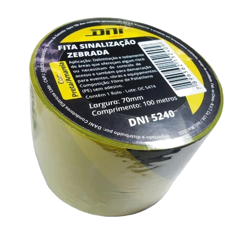 FITA ZEBRADA PT/AM 70MM X 100M - SEAL TAPE