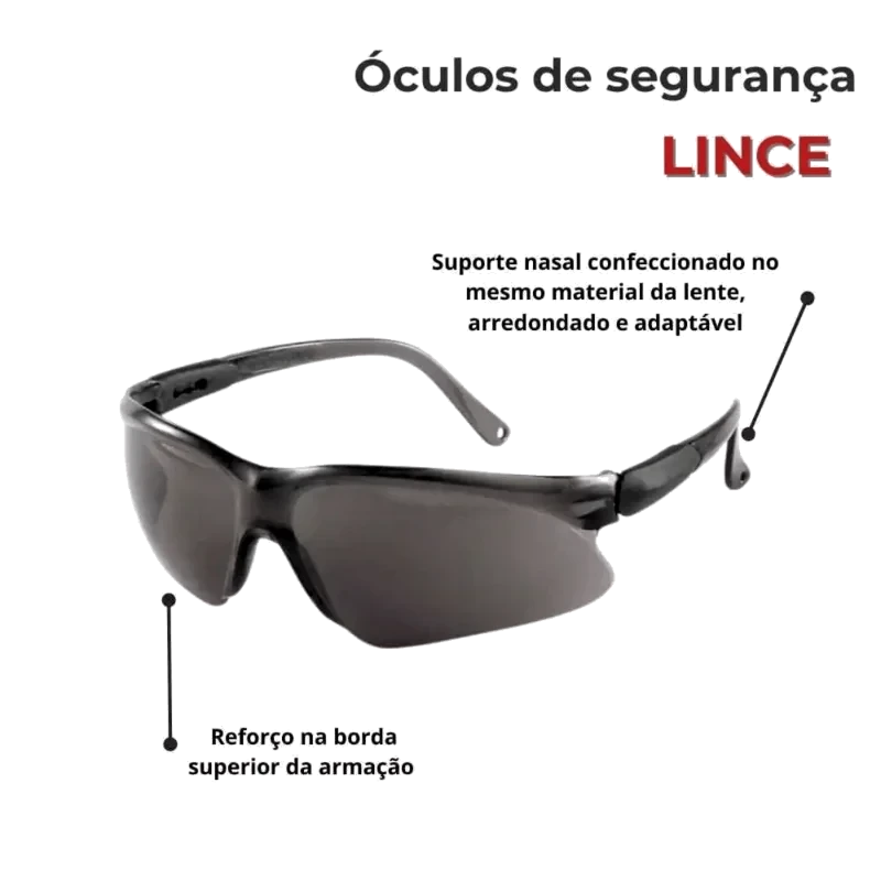 OCULOS DE PROTECAO LINCE CINZA - KALIPSO