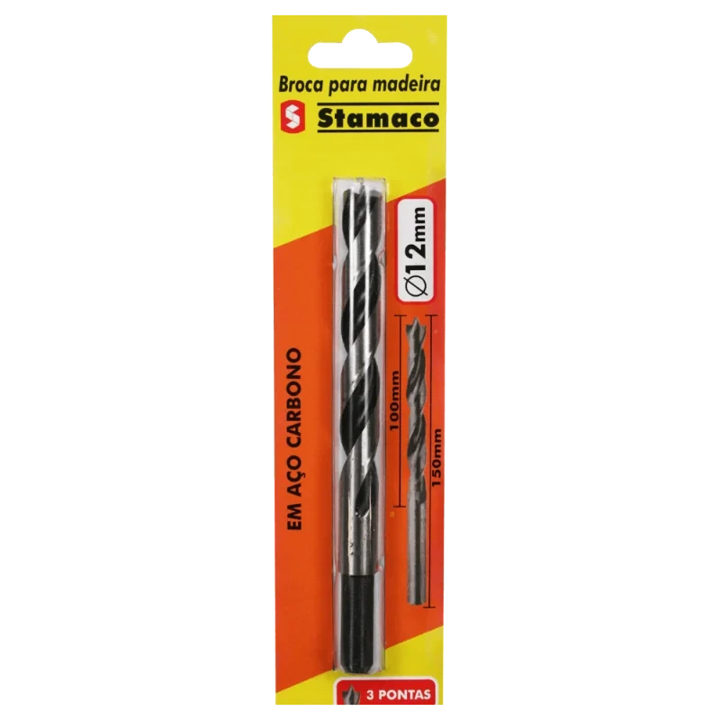 BROCA ACO CARBONO 3PONTA HTOM.14MM