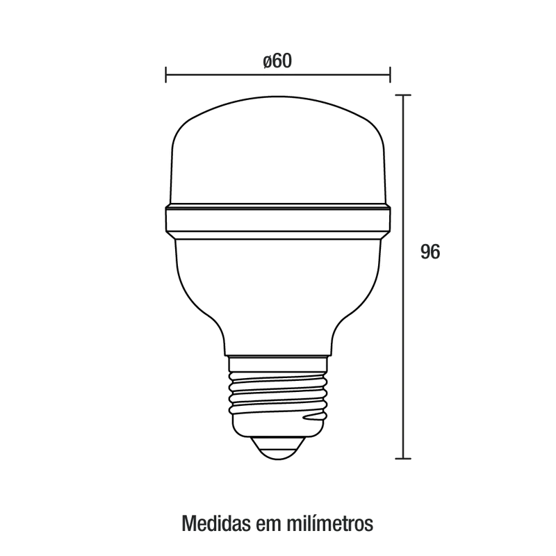 BLUMENAU-LAMPADA LED T60 E27-20W 1600Lm 100/240V 6.