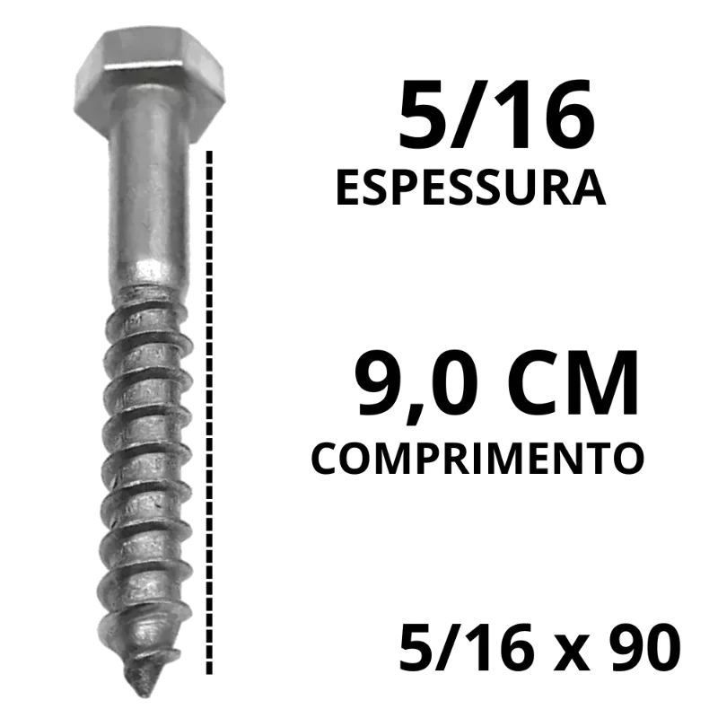 PARAFUSO SEXTAVADO ROSCA SOBERBA-C 5/16 X 90 C/1 JO