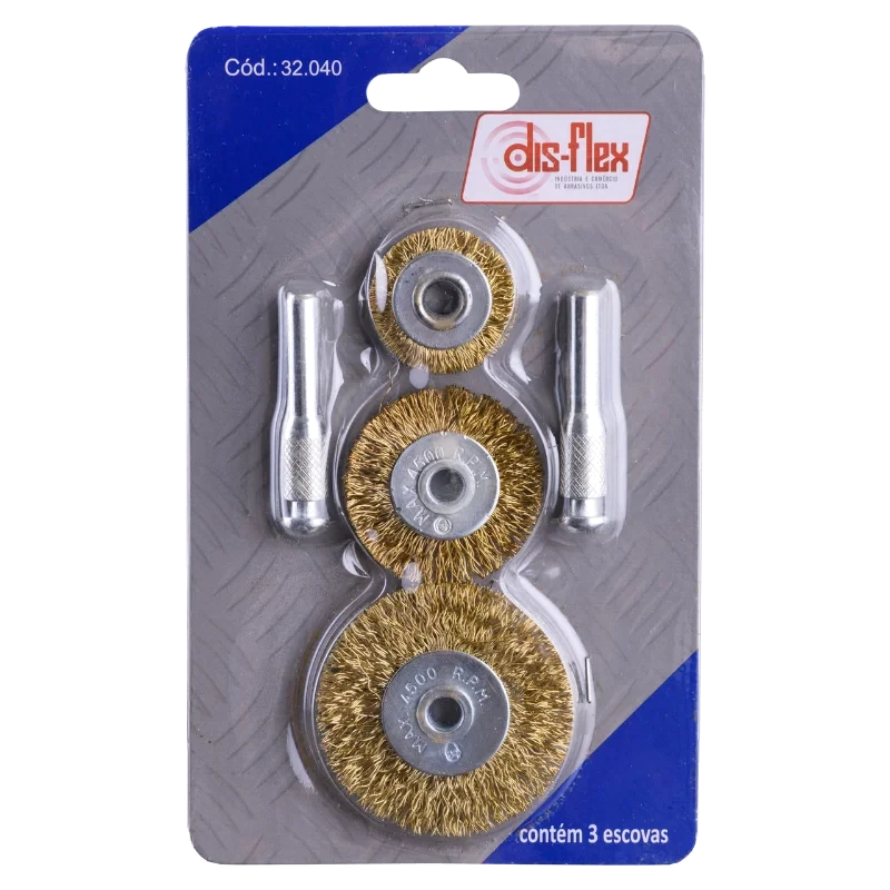 ESCOVA DE ACO CIRCULAR C/HASTE 063X10X06MM - DISFL