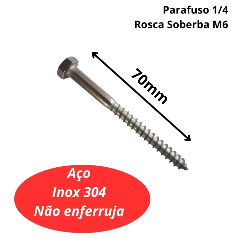 PARAFUSO SEXTAVADO ROSCA SOBERBA-B 1/4 X 70 C/1 RE