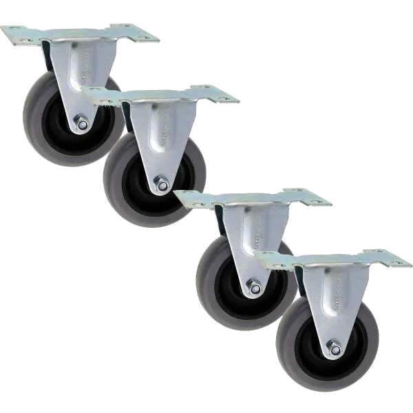 RODIZIO RDCAR.CINZA PLACA FIXA 3" - GERAL