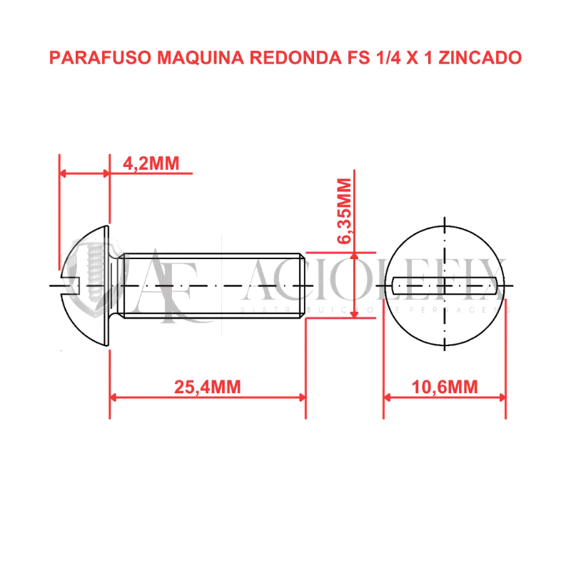 PARAFUSO MAQUINA RED V 1/4 X 1 C/2