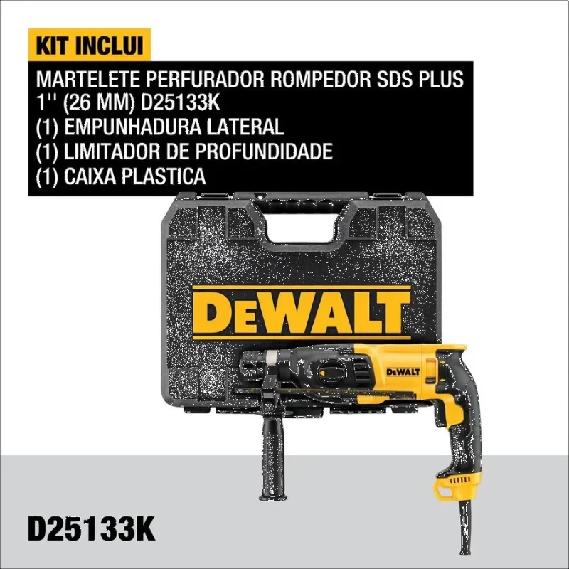 DEWALT-MARTELETE SDS PLUS 800W 220V + KITBOX - D251