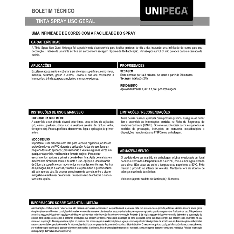 UNIPEGA TINTA SPRAY USO GERAL BRANCO BRILHANTE 35