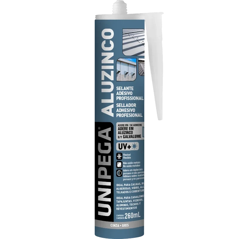 UNIPEGA PU ALUZINCO PRO CINZA SACHE 600ML C/12 - UN