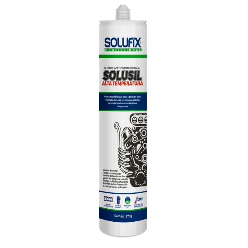 SILICONE SOLUSIL MULT.ACETICO PRETO 260GR-SOLUFIX C