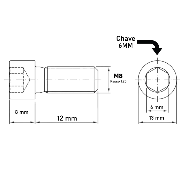 PARAFUSO ALLEN CL SI AC 12.9 MA 16 X.100 RP C/0,2 REX
