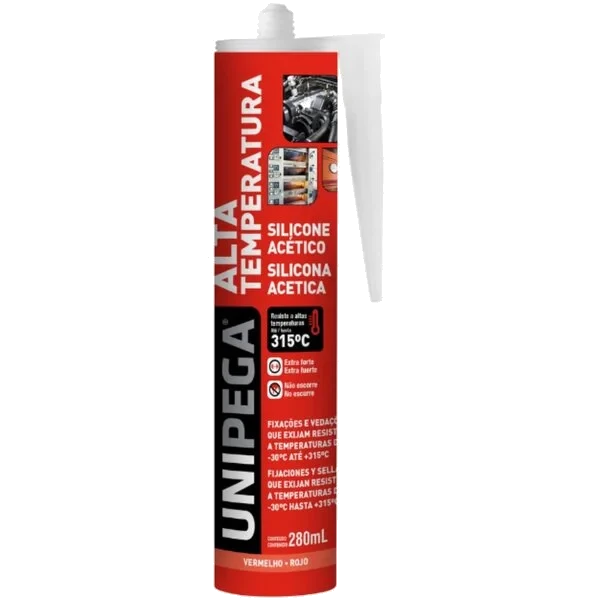UNIPEGA SILICONE ALTA TEMPERATURA ACETICO VERMELH