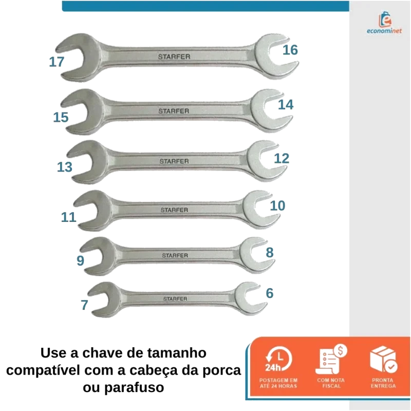 JOGO CHAVE FIXA STARFER 6 A 17 06PC - GERAL