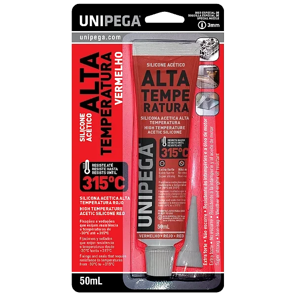 ADESIVO SELANTE SILIC.ALTA TEMPERATURA VERMELHO- S