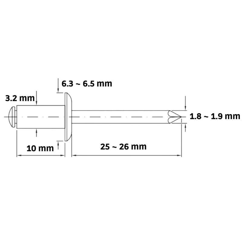 REBITE CISER 3,2 X 10 C/2 CE