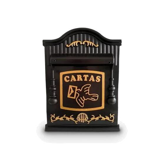 CAIXA DE CARTAS PVC REAL  PRETO/OURO-04P