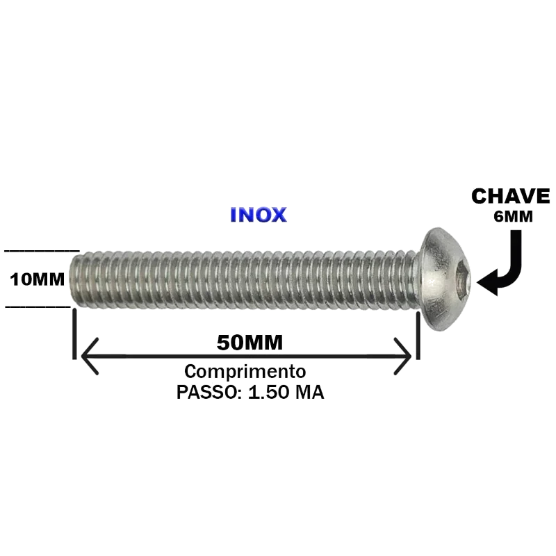 PARAFUSO ALLEN CL SI AC 12.9 MA 10 X 50 RP C/1 REX