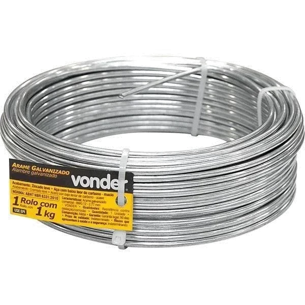 ARAME GALV.COMERCIAL BWG 18 1,24MM C/01KG- VONDER