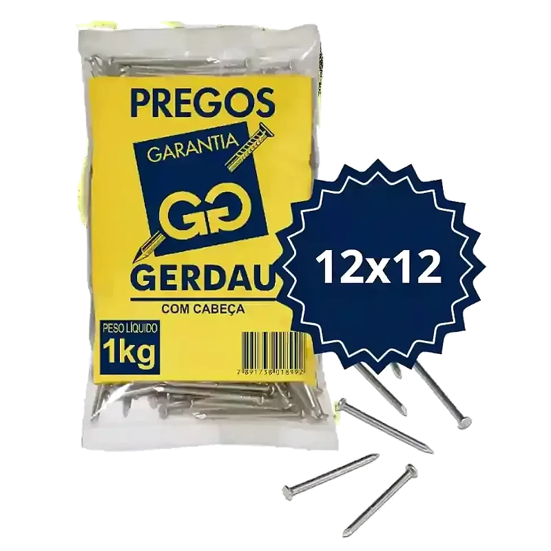 PREGO C/CABECA 12 X 12 POLIDO GERDAU