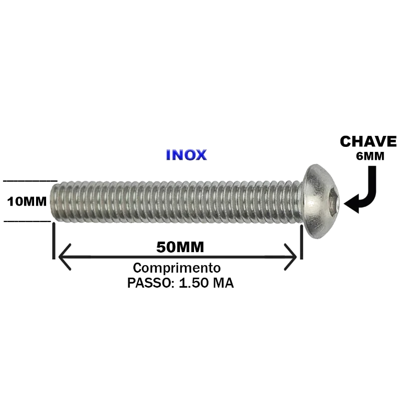 PARAFUSO SEXTAVADO ACO 10.9 MA 18 X 50 RP C/0,5 REX