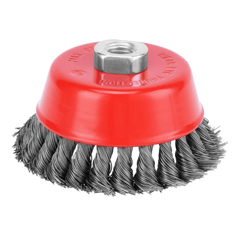 ESCOVA DE ACO COPO DISFLEX 100MM X M14 TRANCADA -