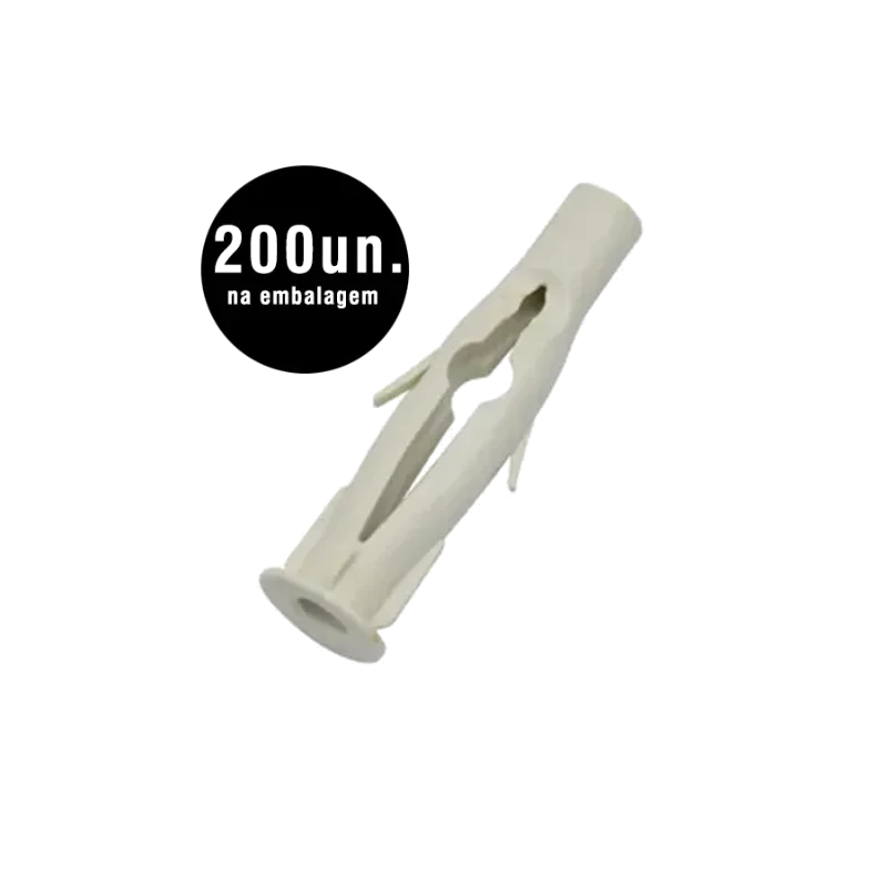 BUCHA NYLON BRANCA P/TIJOLO FURADO 06 C/200