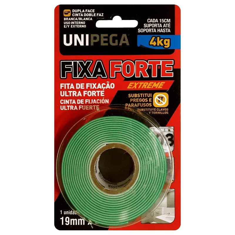 UNIPEGA FITA DUPLA FACE FIXA FORTE 19MMX2M C/12