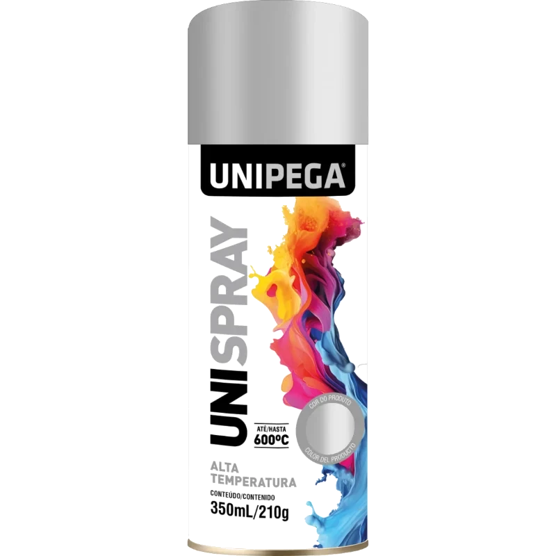 UNIPEGA TINTA SPRAY A.TEMP. ALUMINIO 350ML/210G UNIP
