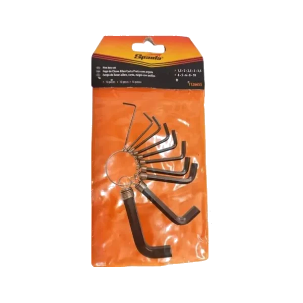JOGO DE CHAVE ALLEN CORNETA CURTO 1,5 A 10MM