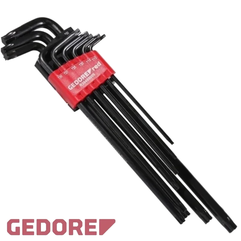 JOGO DE CHAVE TORX LONGA T-10 A T-50 9PC GEDORE RE