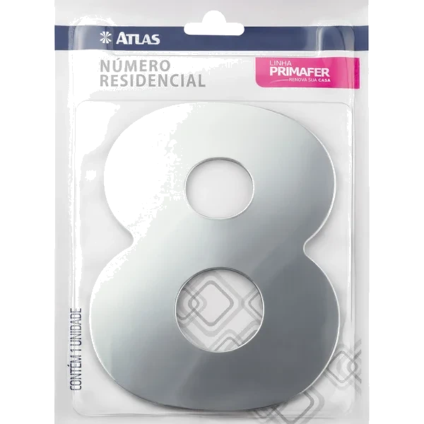 NUMERO PARA CASA ADESIVO 8 ACM ESC ATLAS 3001/8
