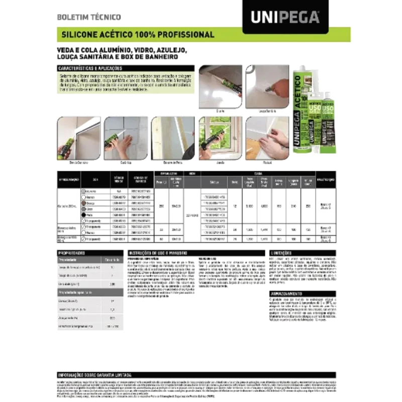 UNIPEGA SILICONE 50GS INCOLOR BISN. ALUM. C/24 UNIPE