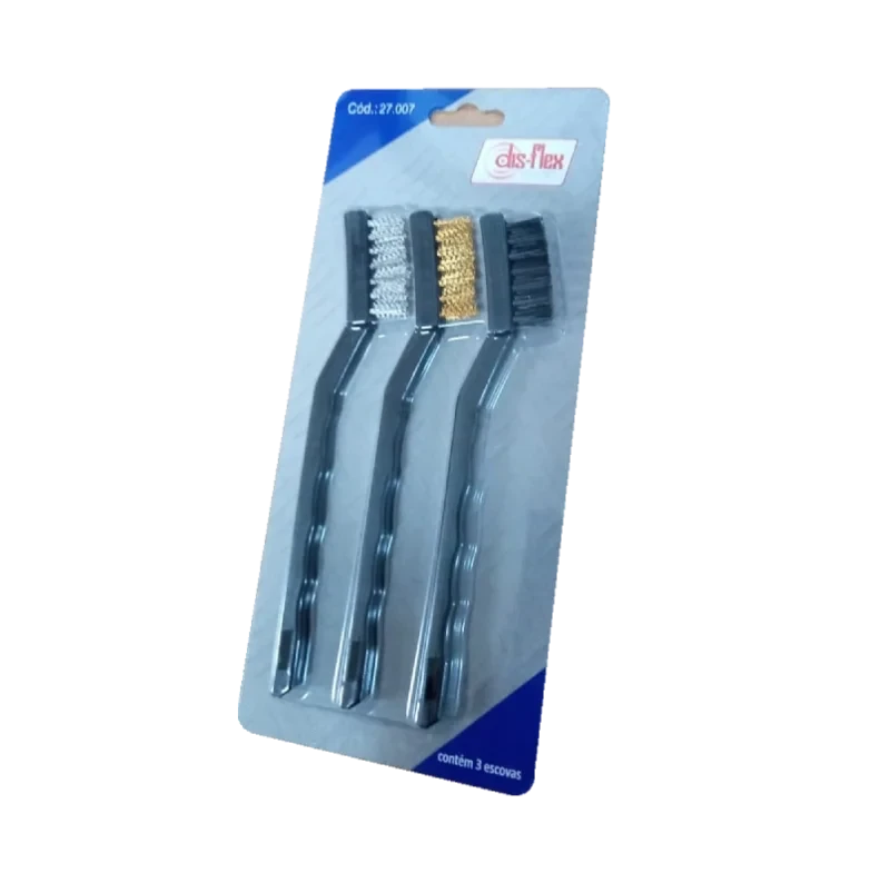 ESCOVA DE ACO DISFLEX CONJUNTO 3 PECAS MANUAL - D