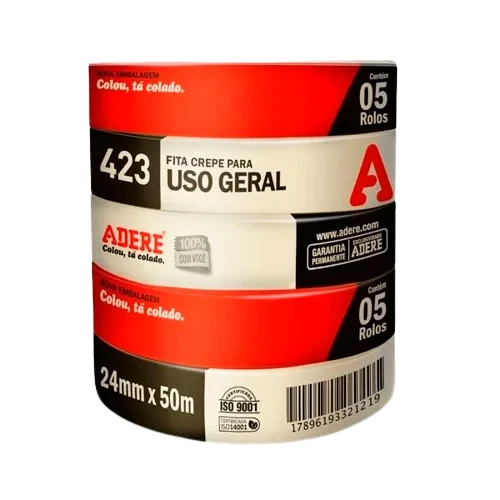 FITA CREPE 24MM X 50M USO GERAL BEGE - ADERE C/5