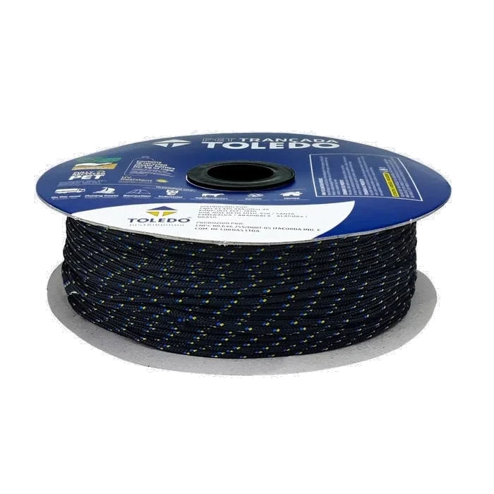 CORDA TRANCADA PRETA 03MM - 400 METROS CARRETEL