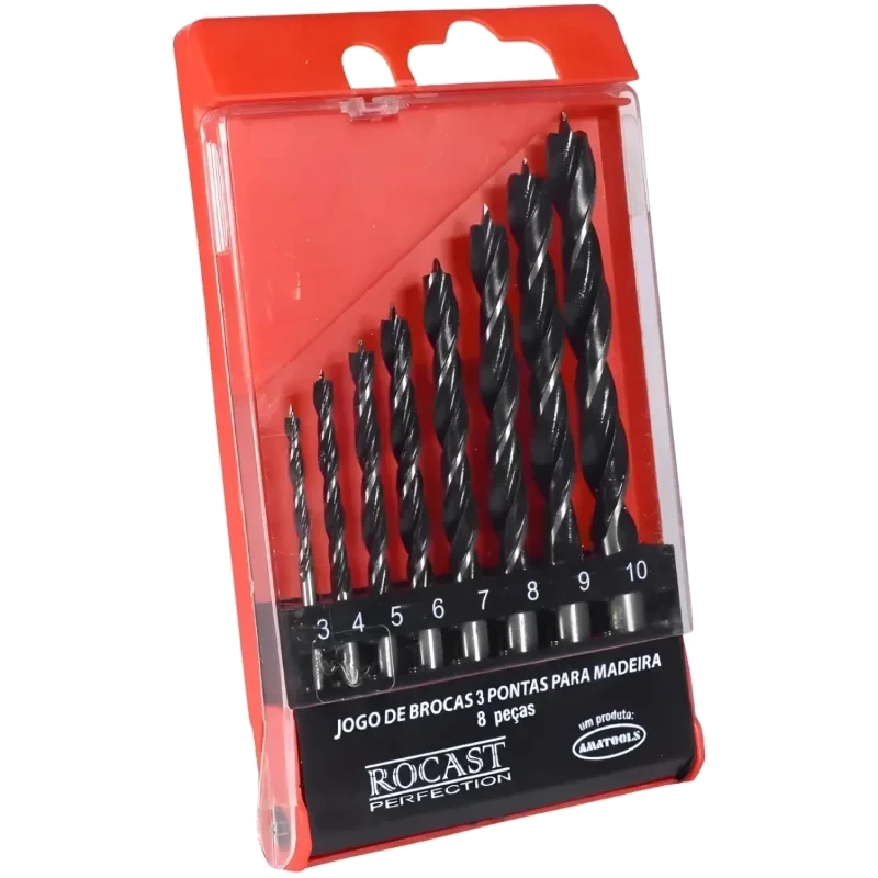 CARBOGRAFITE-CONJUNTO BROCAS 3 PONTAS MADEIRA 8