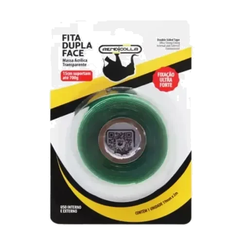 FITA DUPLA FACE ACRILICA TRANSPARENTE 19MMX2M - AFA