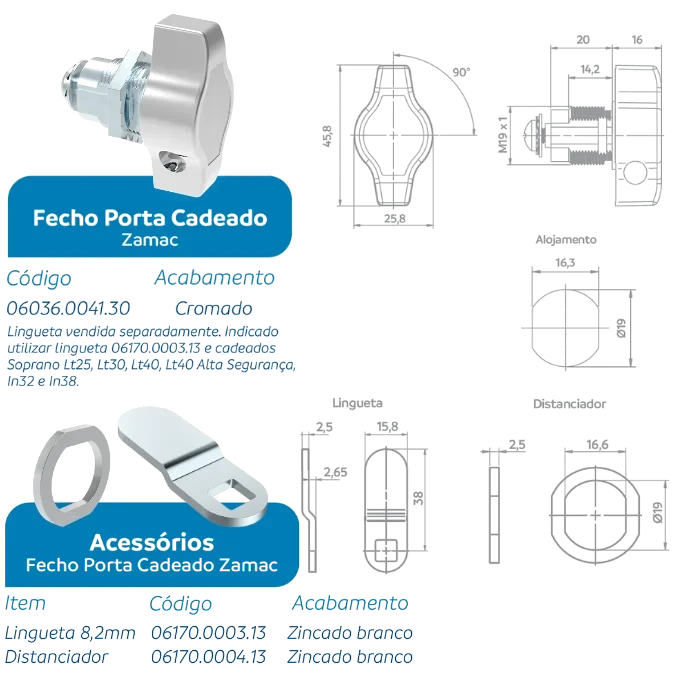 FECHO PORTA CADEADO SCHILD 5.1/2-930 (C100 X L50 X E1