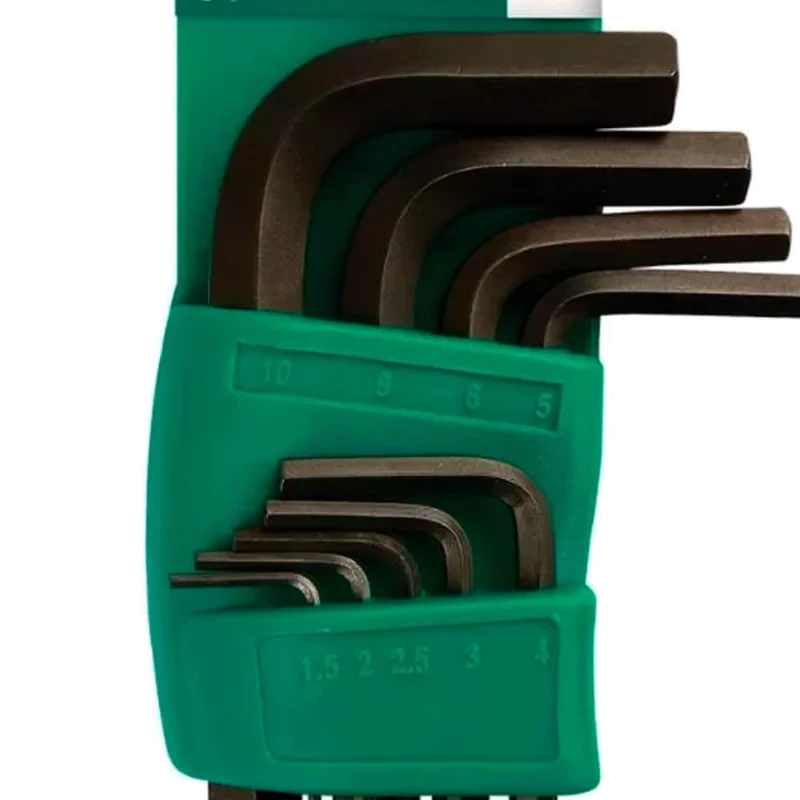 CARBOGRAFITE-JOGO CHAVE HEXAGONAL CURTA 1,5 A 10