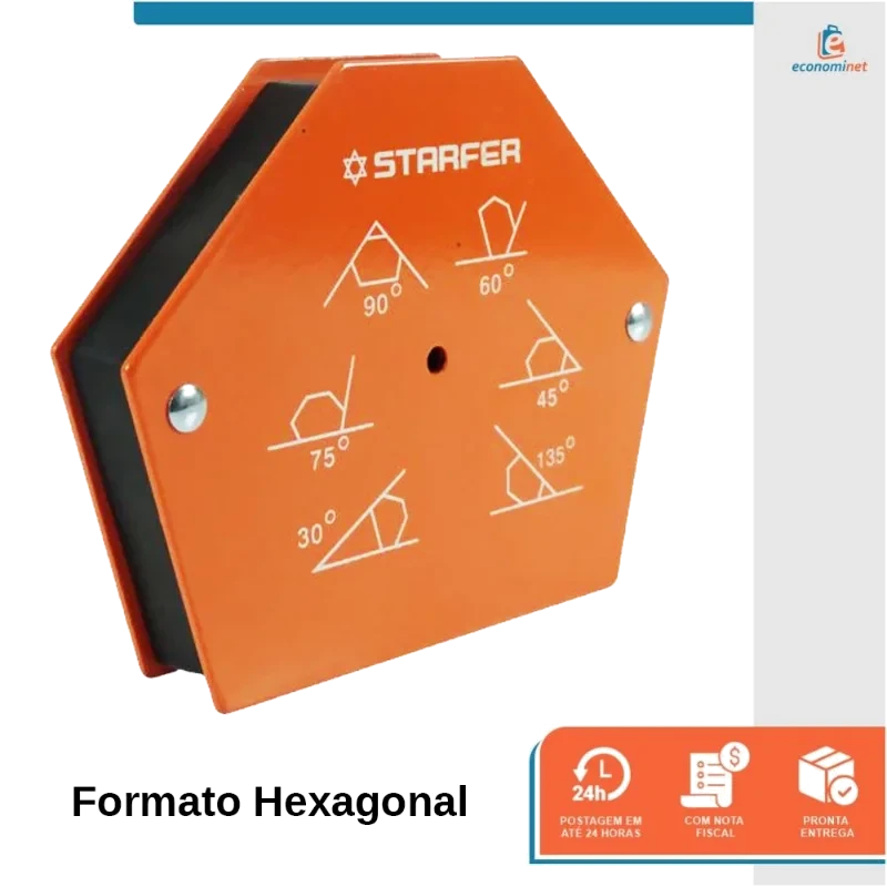 ESQUADRO STARFER MAGNETICO P/CANTO 5" 35KG