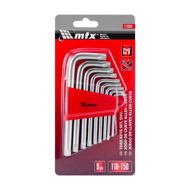 CARBOGRAFITE-JOGO CHAVE TORX  CURTA 9PC T10 A T50